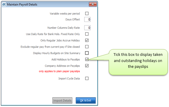 Holiday Pay Setup 2