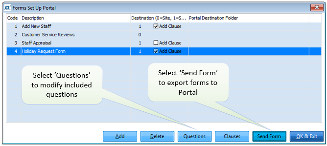 Portal Mobile forms